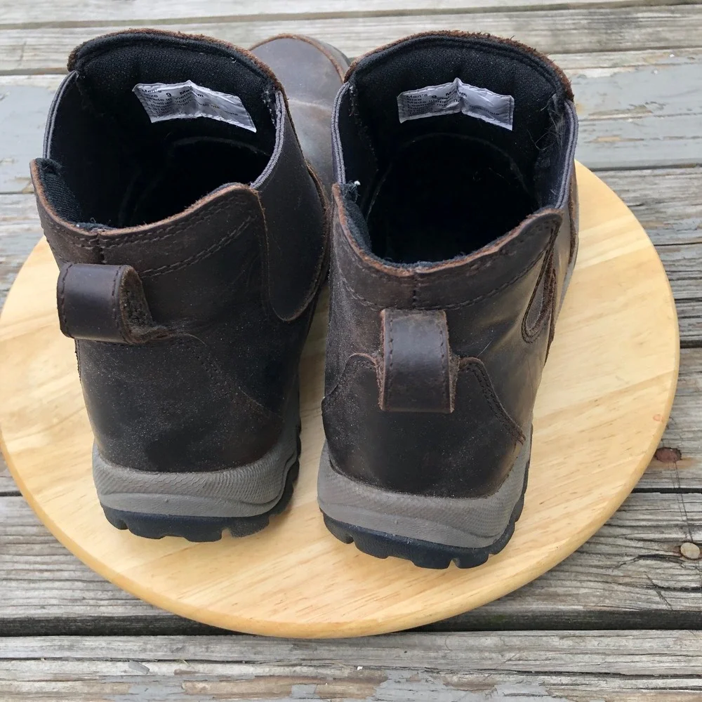 Duluth Trading Co Wild Boar Leather Pull On Hiking Boots Mens 9 M Brown Chelsea